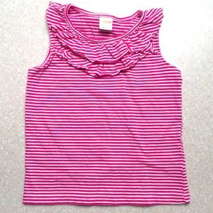 Girls 100% Cotton Pink and White Striped Top